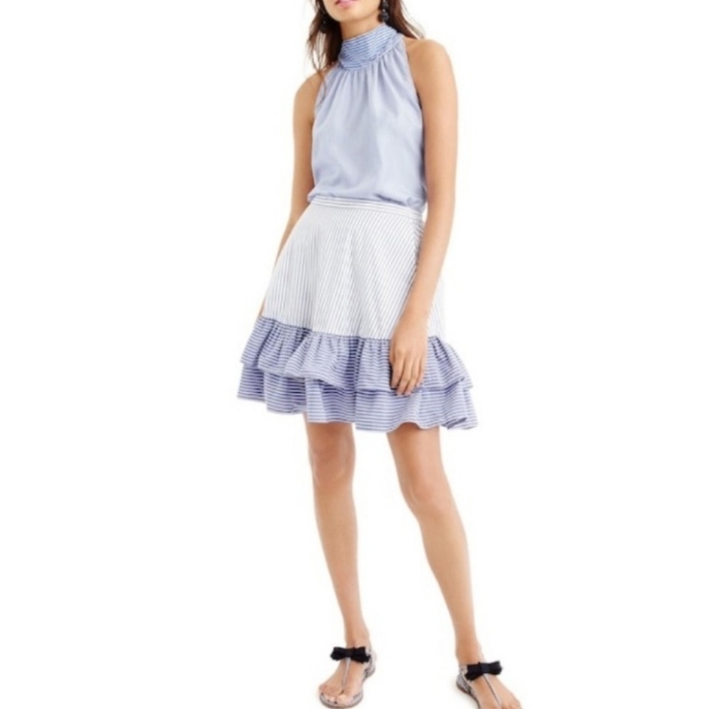 J Crew Striped Ruffle Skirt - Picture 2 of 8